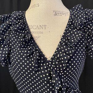 Alfred Sung Polka Dot Midi French Dress: Size L
